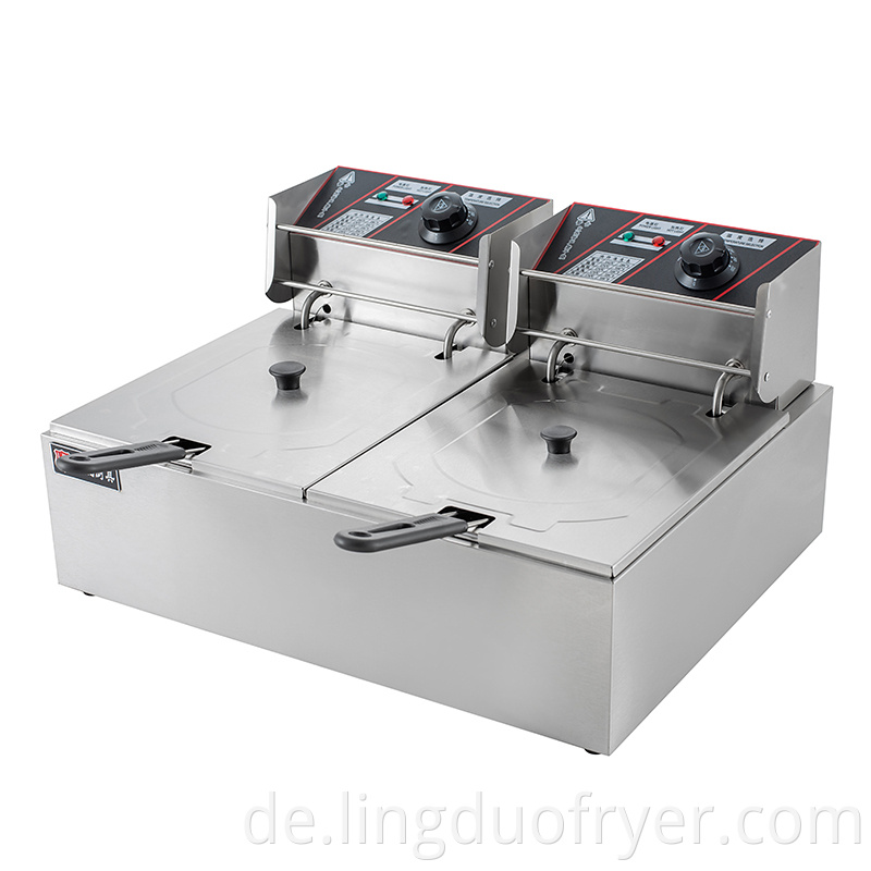 dual tanks electric fryer with baskets